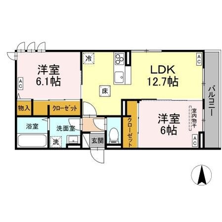 D-ROOM七曲IIの物件間取画像